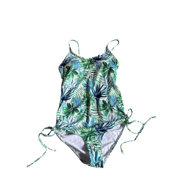 Summer Mae Other - Summer Mae Green Tropical Floral One Piece Swimsuit Women's Size Medium